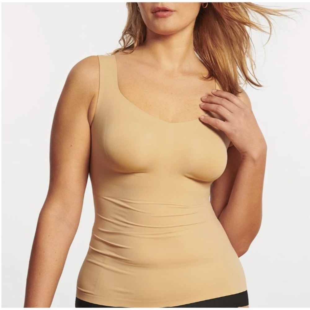 Evelyn & Bobbie "THE SMOOTHING CAMI" Women's Sand Padded Wirefree Comfort Sz 2XL